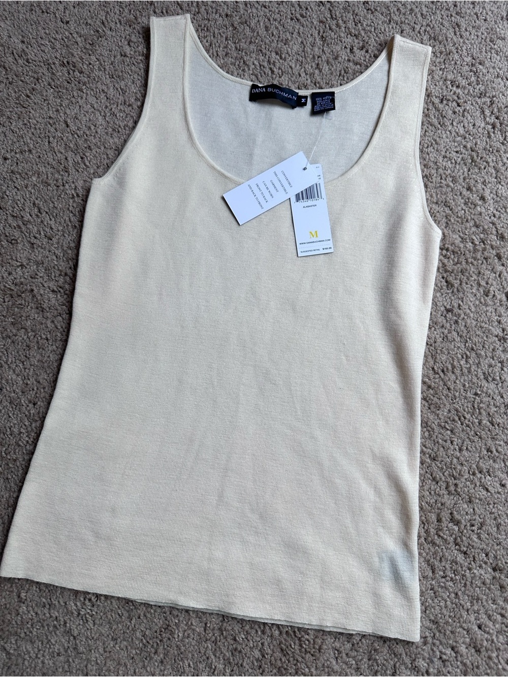 Dana Buchman Soft Cream Knit Scoop Neck Tank
